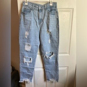 Light wash size large, boyfriend cut, high waisted